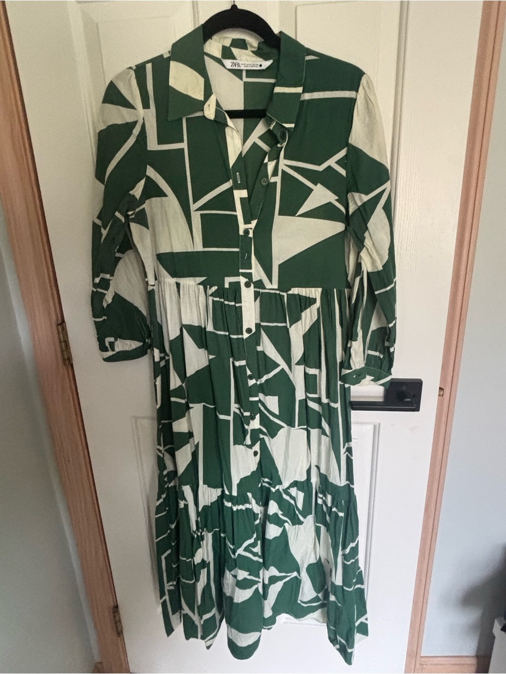 Zara Geometric Tiered Midi Dress
